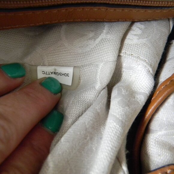 Michael Kors Gold Shimmer Metallic TotE  Leather Trim ROPE HANDLES NAUTICAL - Picture 11 of 12